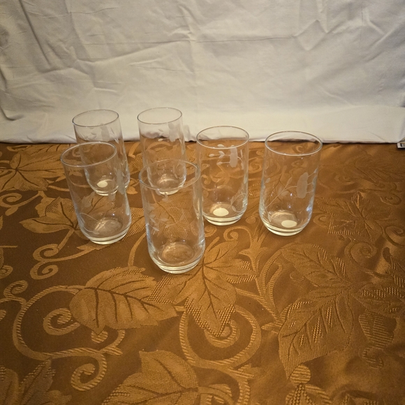 6 Vintage Princess House Heritage Clear Highball Glass Tumblers - Picture 3 of 5